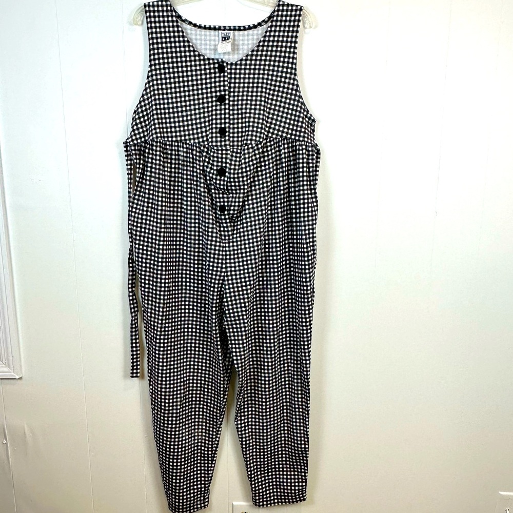 Vintage 80’s Black and white gingham Maternity Jumper Size M